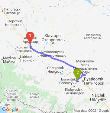 Маршрут из Армавира в Ессентуки