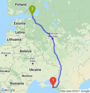 Маршрут из Новороссийска в Санкт-Петербург