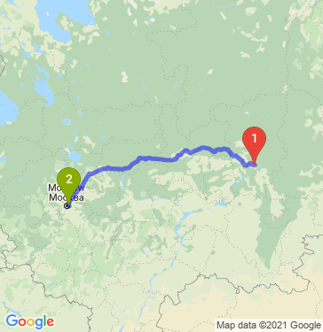 Маршрут из Перми в 