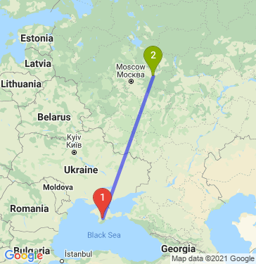 Маршрут из Симферополя в Владимира