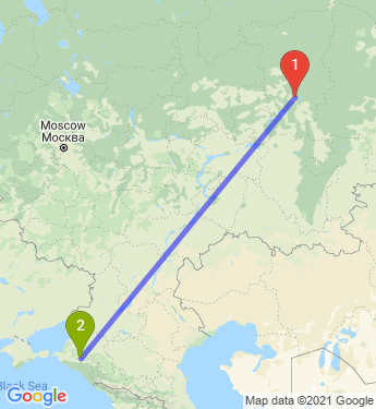 Маршрут из Перми в Краснодар