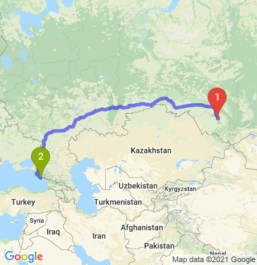 Маршрут из Барнаула в Сочи