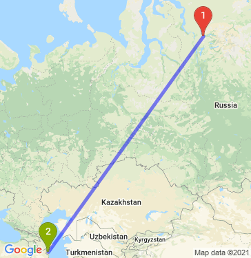 Маршрут из Норильска в Масаллы