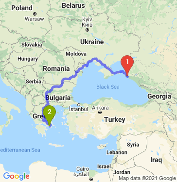 Маршрут из Новороссийска в Афины