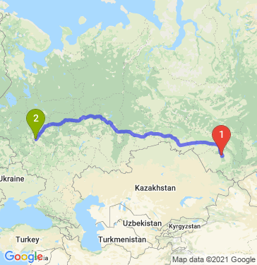 Маршрут из Барнаула в Москву