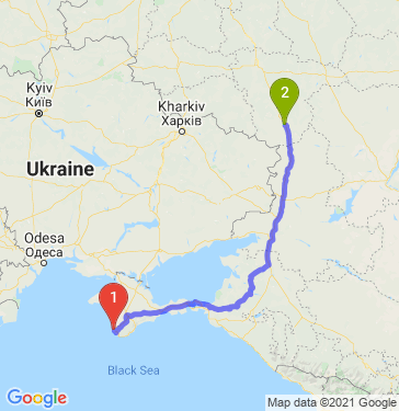 Маршрут из Севастополя в Верхний Мамон