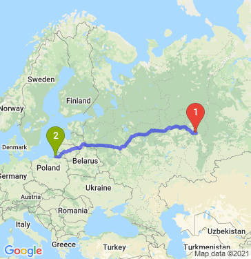 Маршрут из Перми в Калининград