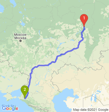Маршрут из Перми в Краснодар