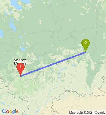 Маршрут из Тулы в Пермь