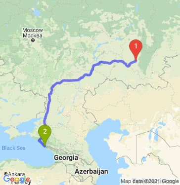 Маршрут из Стерлитамака в Сочи