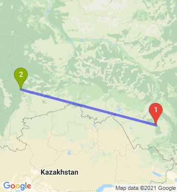 Маршрут из Барнаула в Екатеринбург