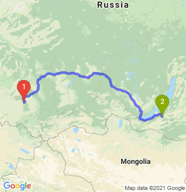 Маршрут из Барнаула в Улан-Удэ