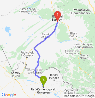 Маршрут из Барнаула в Усть-Каменогорска