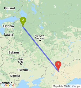 Маршрут из Волгограда в Великий Новгород