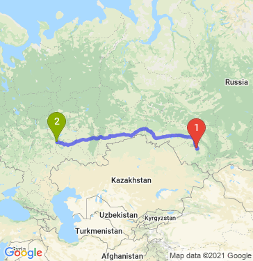 Маршрут из Барнаула в Ульяновск