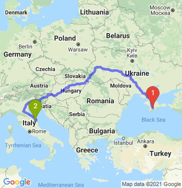 Маршрут из Симферополя в Мачерату