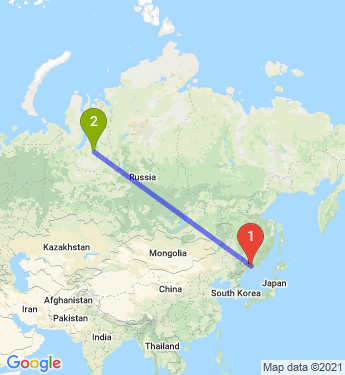 Маршрут из Уссурийска в Новый Уренгой