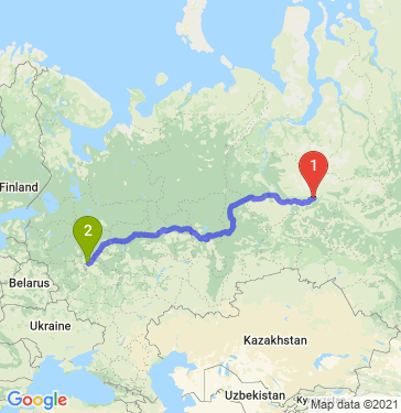 Маршрут из Сургута в Москву