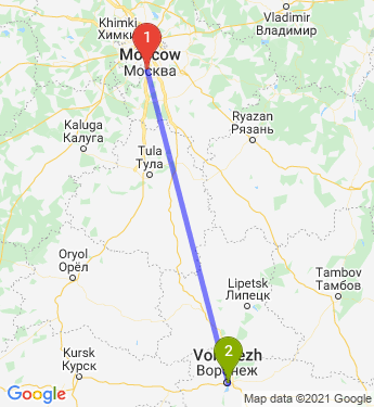 Маршрут из Подольска в Воронеж