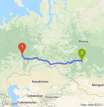 Маршрут из Перми в Красноярск