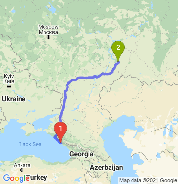 Маршрут из Сочи в Самару