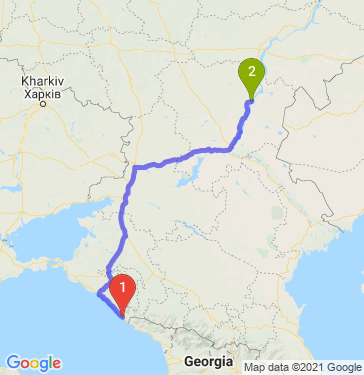 Маршрут из Сочи в Камышина