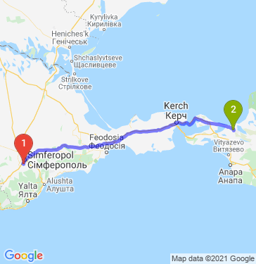 Маршрут из Симферополя в Темрюк