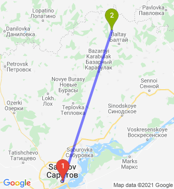 Маршрут из Саратова в Столыпино