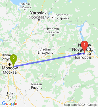 Маршрут из Дзержинска в Люберцы