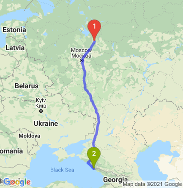 Маршрут из Ярославля в Сочи