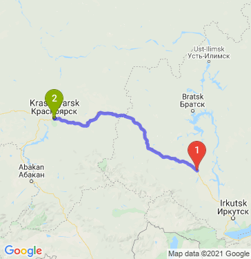 Маршрут из Кимильтея в Красноярск