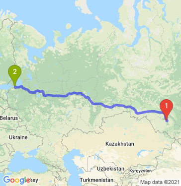 Маршрут из Барнаула в Санкт-Петербург