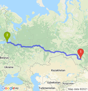 Маршрут из Барнаула в Санкт-Петербург