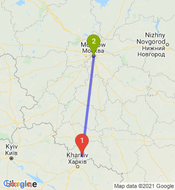 Маршрут из Белгорода в Москву
