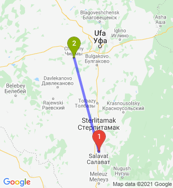 Маршрут из Салавата в Чишмы