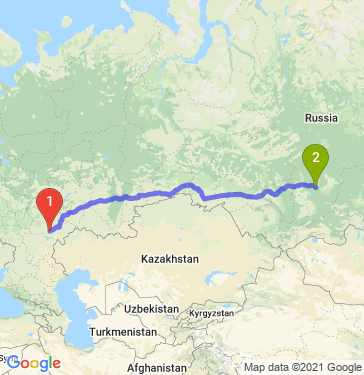 Маршрут из Энгельса в Красноярск