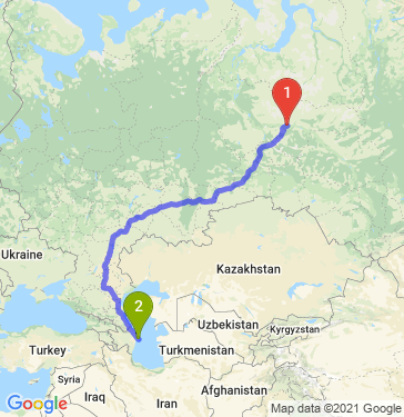 Маршрут из Сургута в Баку