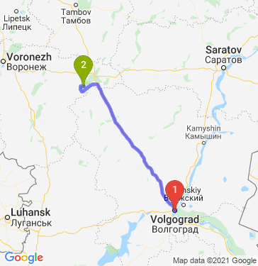 Маршрут из Волгограда в Новохоперский р-наш