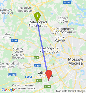 Маршрут из Москвы в Зеленоград