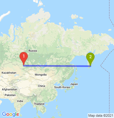 Маршрут из Барнаула в Петропавловск-Камчатский