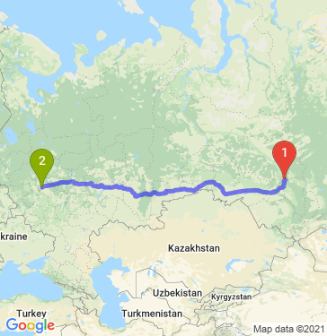 Маршрут из Томска в Москву