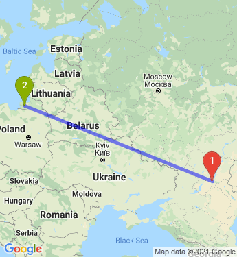 Маршрут из Волгограда в Калининград