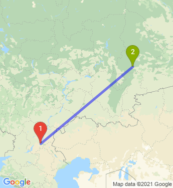 Маршрут из Волгограда в Екатеринбург