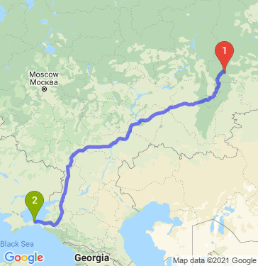 Маршрут из Первоуральска в Керчь