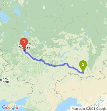 Маршрут из Москвы в Оренбург
