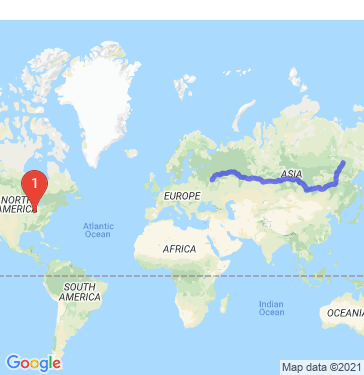 Маршрут из Якутска в Москву