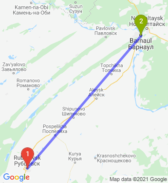 Маршрут из Рубцовска в Барнаул