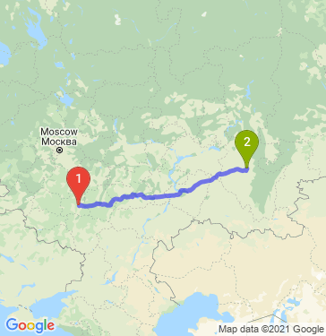 Маршрут из Липецка в Уфу