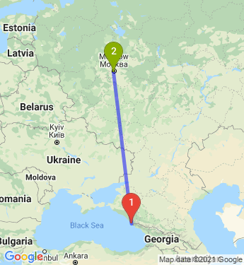 Маршрут из Сочи в Москву