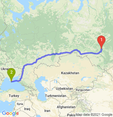 Маршрут из Томска в Молодёжный